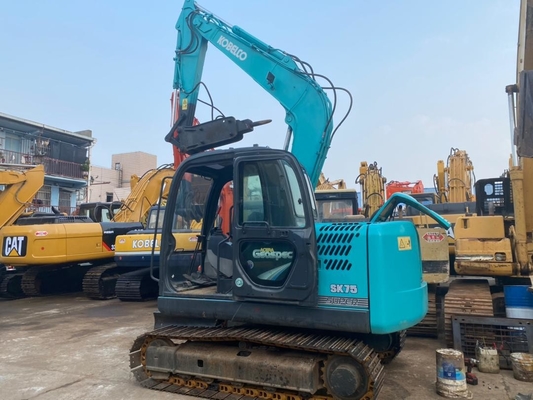 7t tweede Hand sk75-8 de Hydraulische Emmer 6850KG van With 0.4m3 van het Kruippakjegraafwerktuig