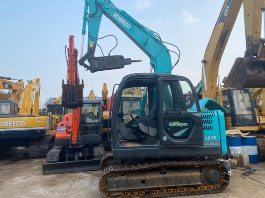 7t tweede Hand sk75-8 de Hydraulische Emmer 6850KG van With 0.4m3 van het Kruippakjegraafwerktuig